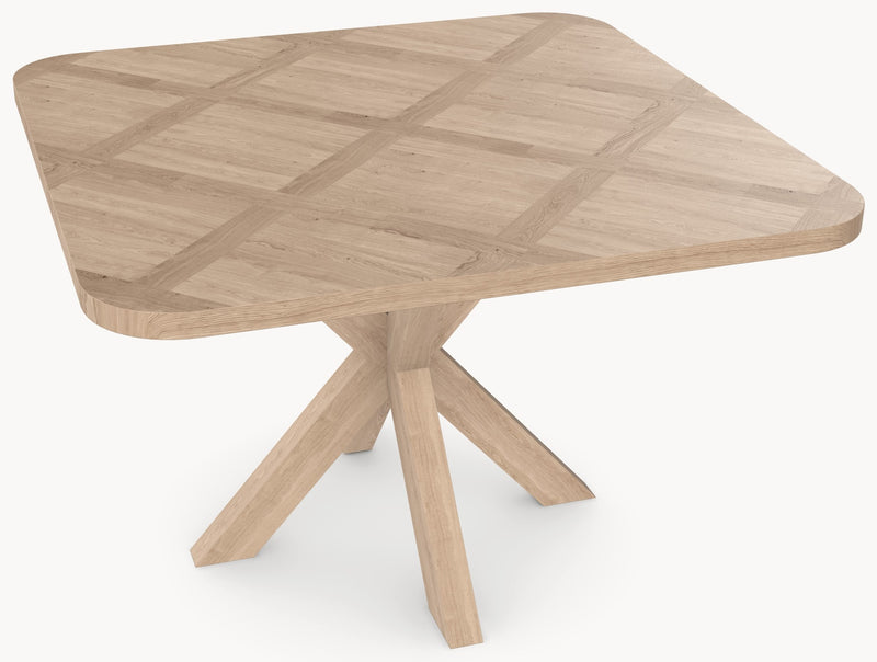 Visgraat eiken eettafel Versailles - Vierkant - Eiken Matrix - Industrial Home