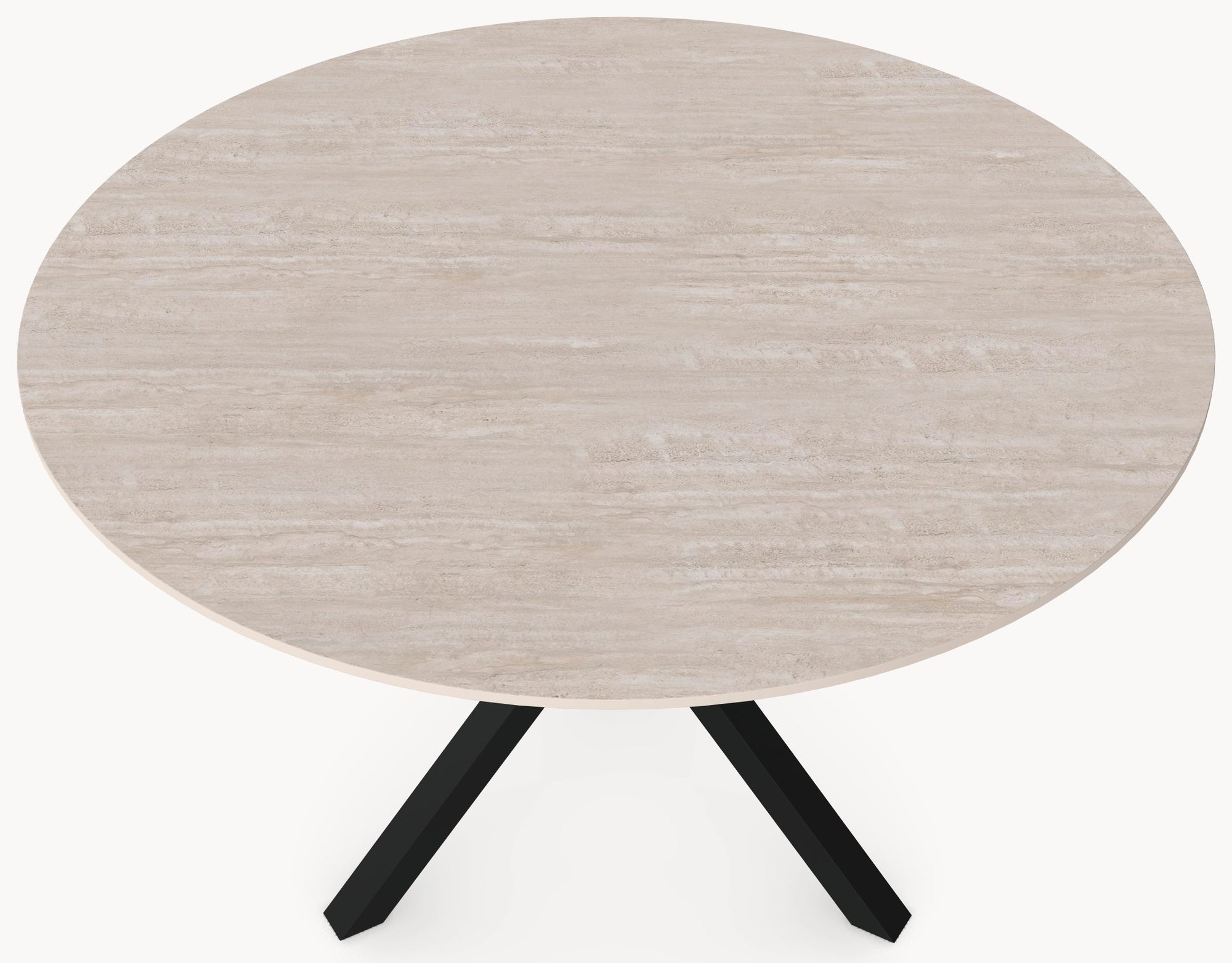Keramiek eettafel Travertino Chiaro - Rond - Tripod Metaal sfeerbeeld 5 - Industrial Home