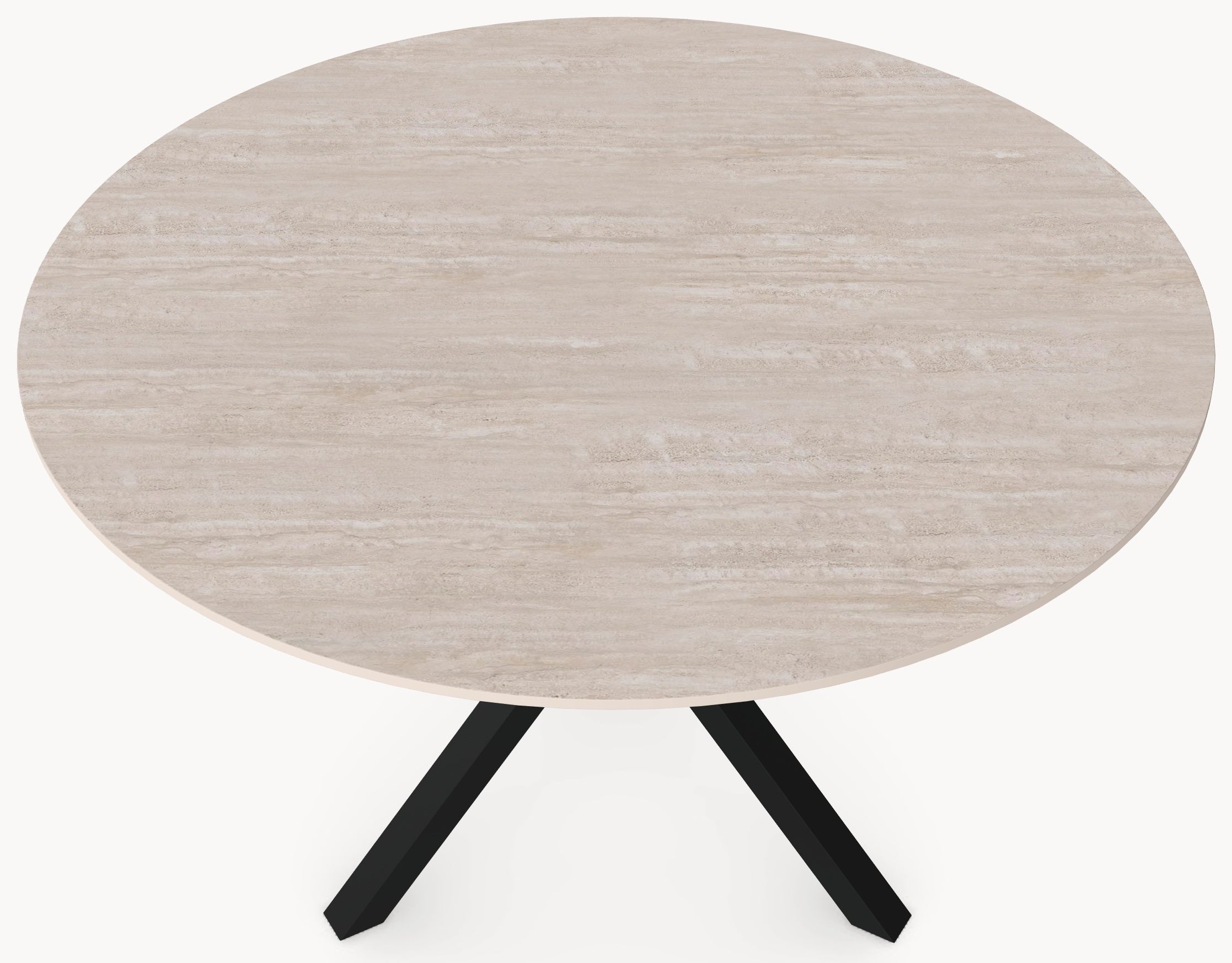 Keramiek eettafel Travertino Chiaro - Rond - Tripod Metaal sfeerbeeld 5 - Industrial Home