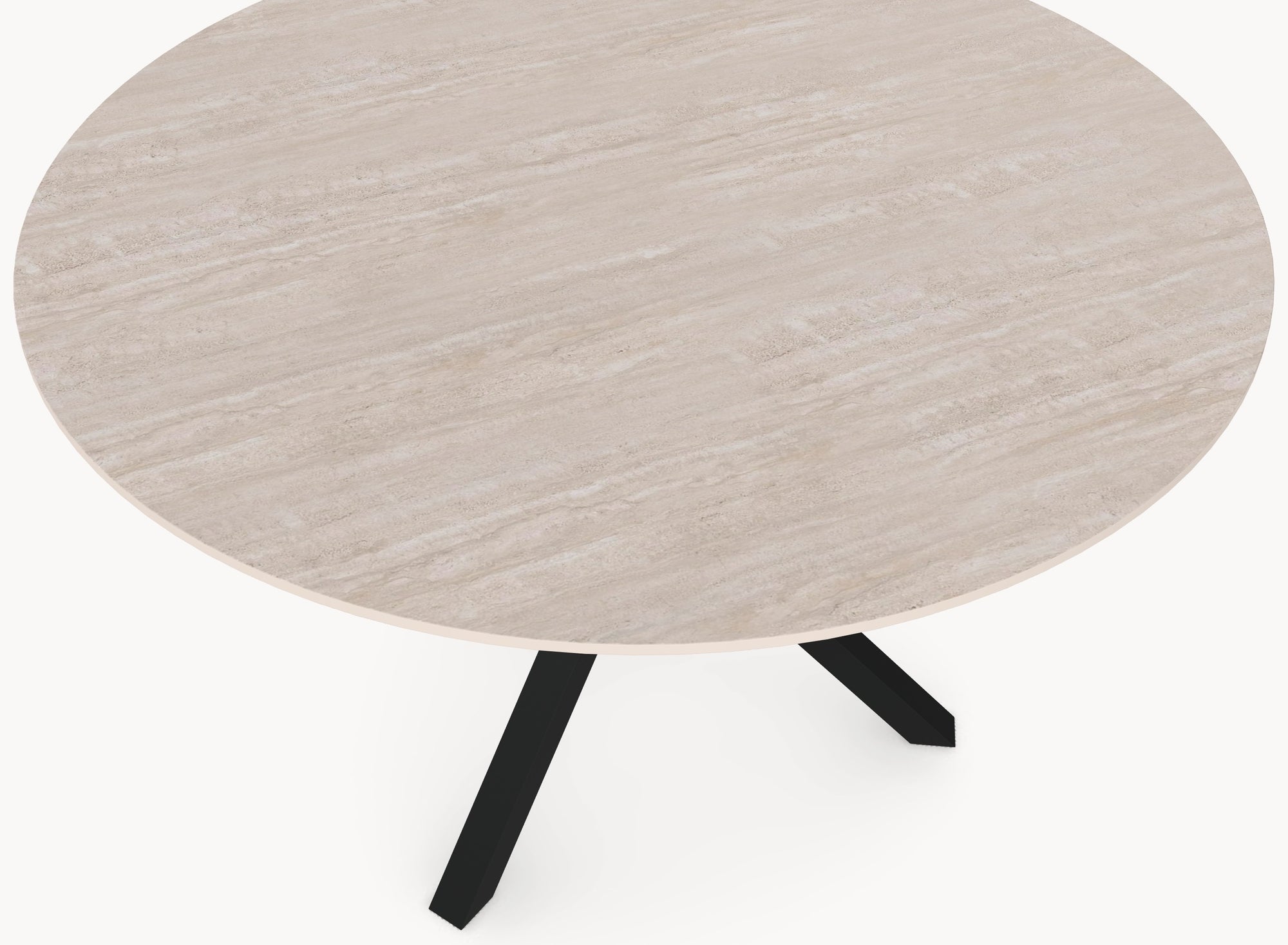 Keramiek eettafel Travertino Chiaro - Rond - Tripod Metaal sfeerbeeld 3 - Industrial Home