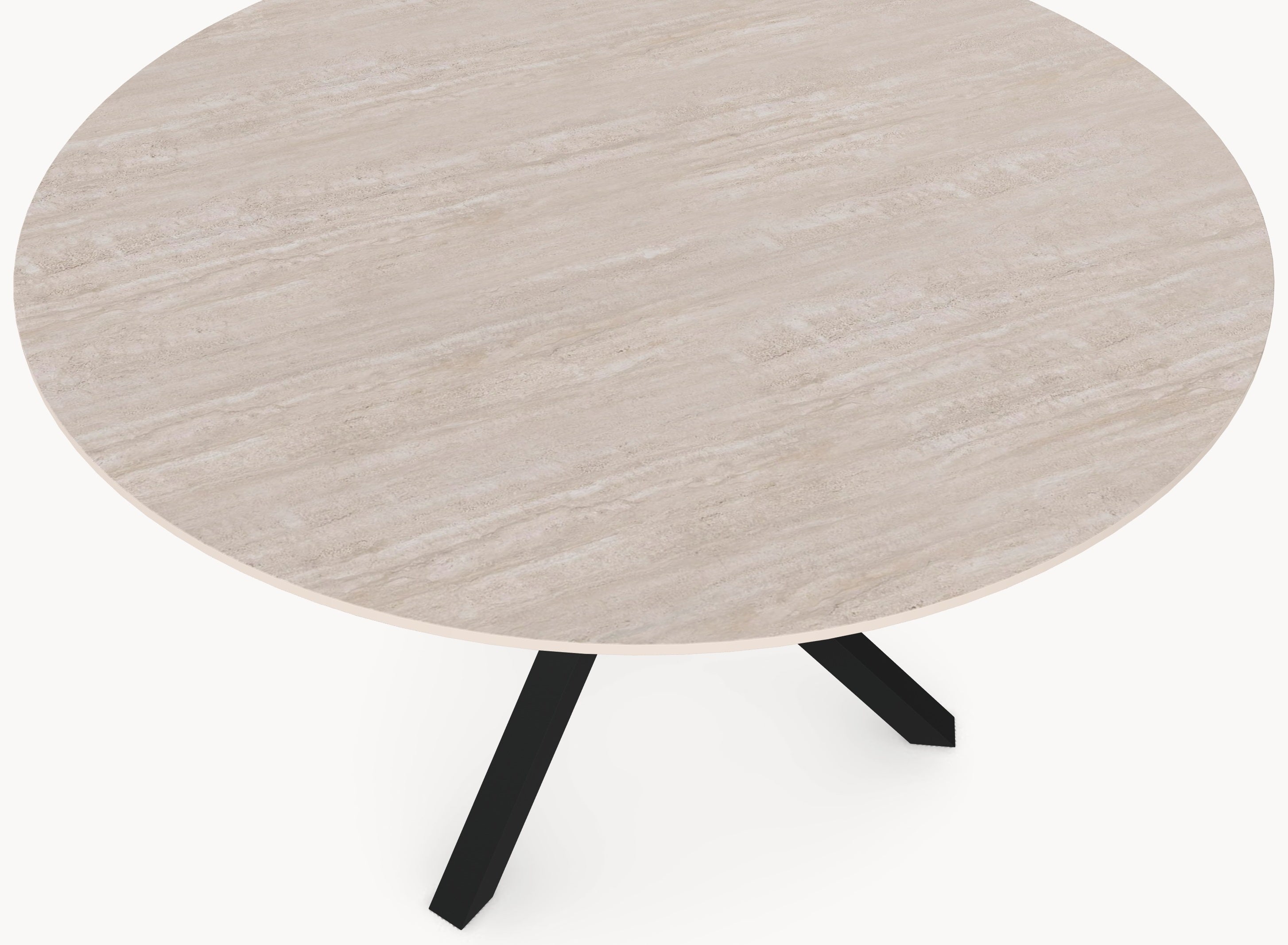 Keramiek eettafel Travertino Chiaro - Rond - Tripod Metaal sfeerbeeld 3 - Industrial Home