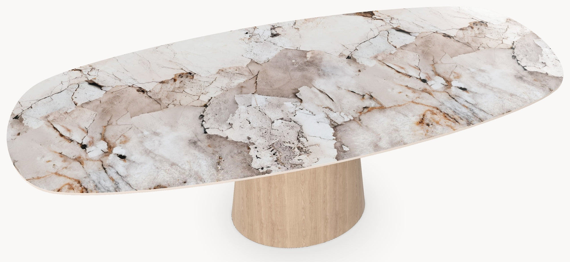 Keramiek eettafel Magellano - Deens Recht - Cone Eiken - Industrial Home