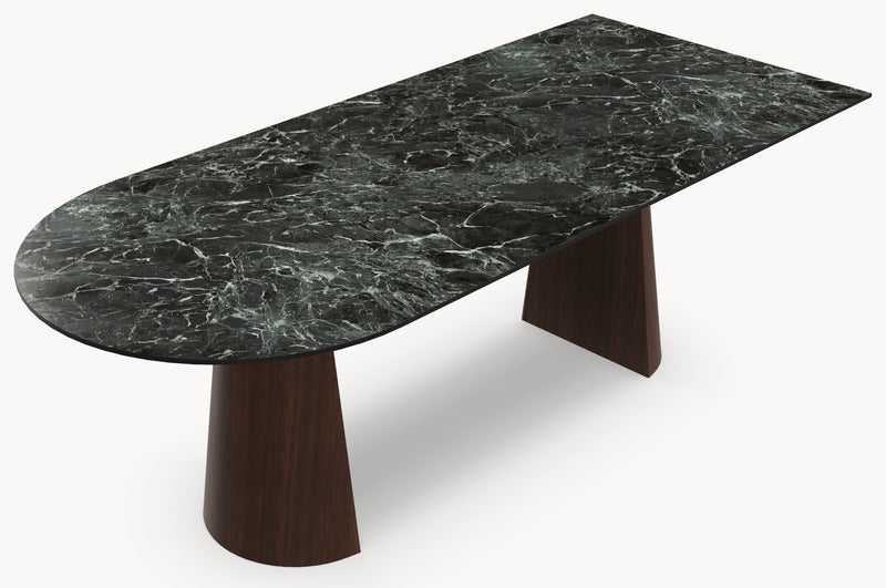 Keramiek eettafel Verde France - Recht Rond - Twin Cone Eiken - Industrial Home