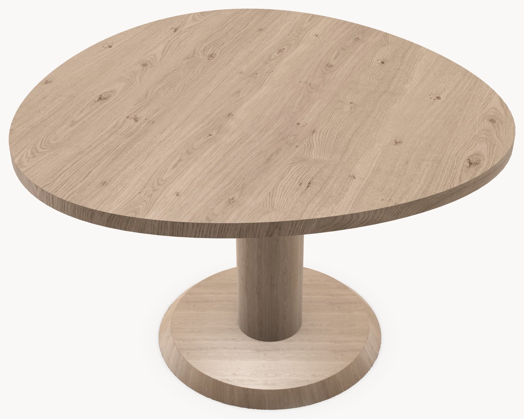 Eiken massief eettafel - Organisch Rond - Sol Eiken - Industrial Home