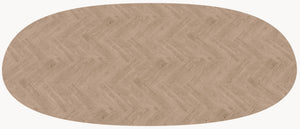 Visgraat eiken eettafel - Deens Rond - Sol Double metaal sfeerbeeld 3 - Industrial Home