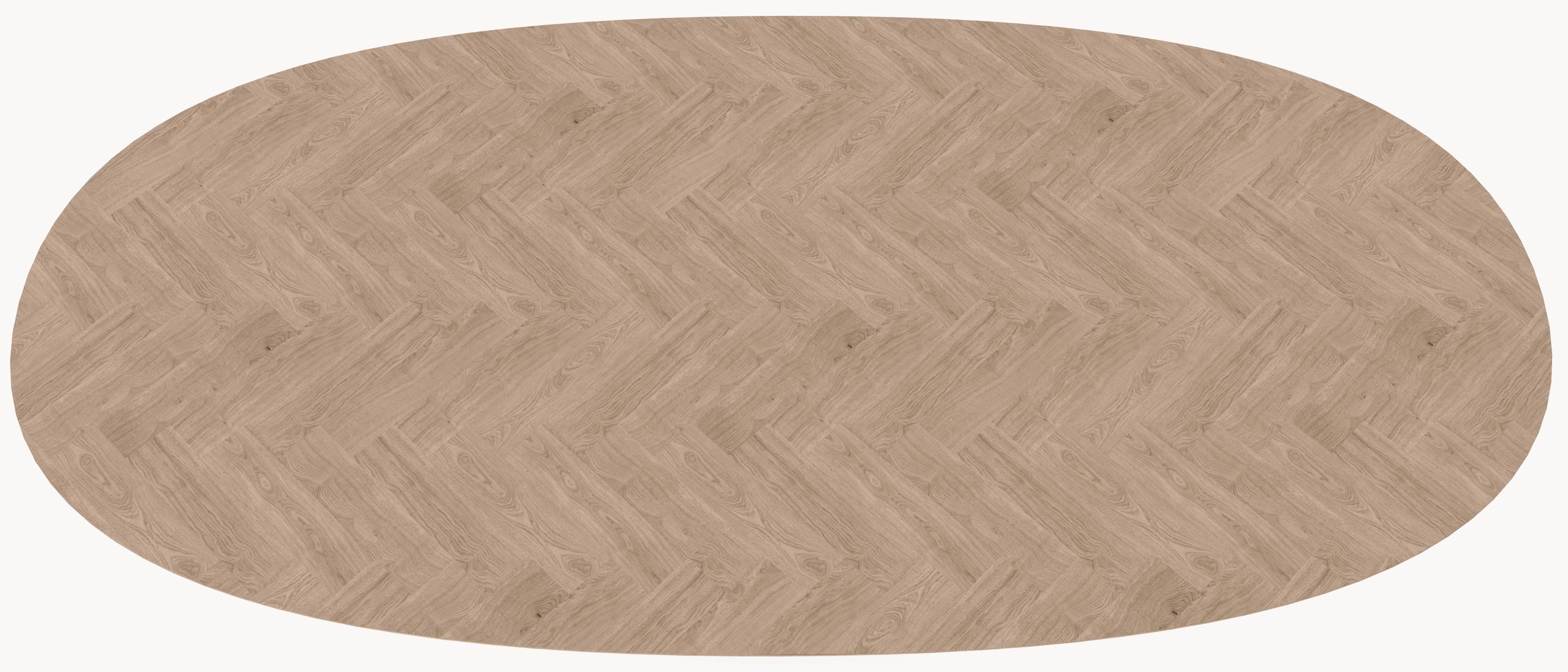 Visgraat eiken eettafel - Deens Rond - Sol Double metaal sfeerbeeld 3 - Industrial Home