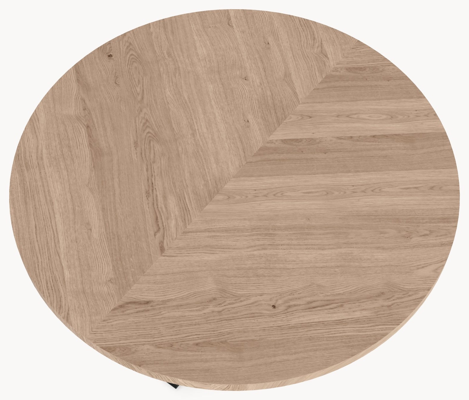 Visgraat eiken eettafel - Rond - Sol X Metaal sfeerbeeld 4 - Industrial Home
