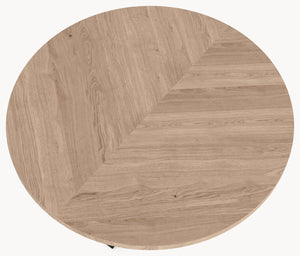 Visgraat eiken eettafel - Rond - Sol X Metaal sfeerbeeld 4 - Industrial Home
