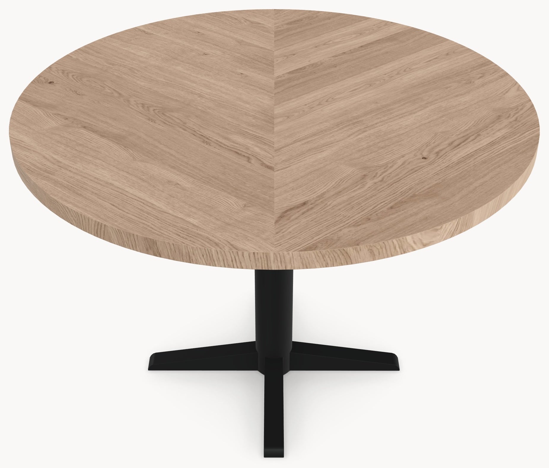 Visgraat eiken eettafel - Rond - Sol X Metaal sfeerbeeld 3 - Industrial Home