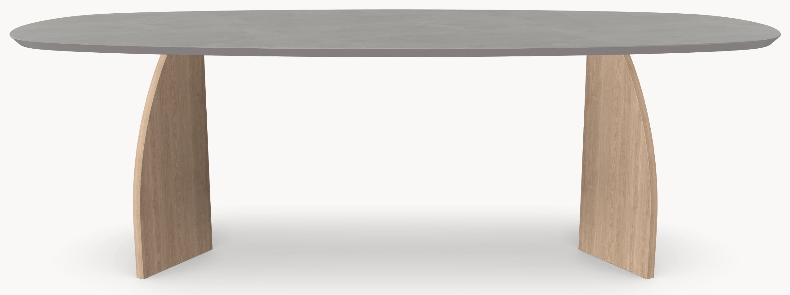HPL eettafel Concrete Gray - Deens Ovaal Recht - V eiken - Japandi sfeerbeeld 2 - Industrial Home