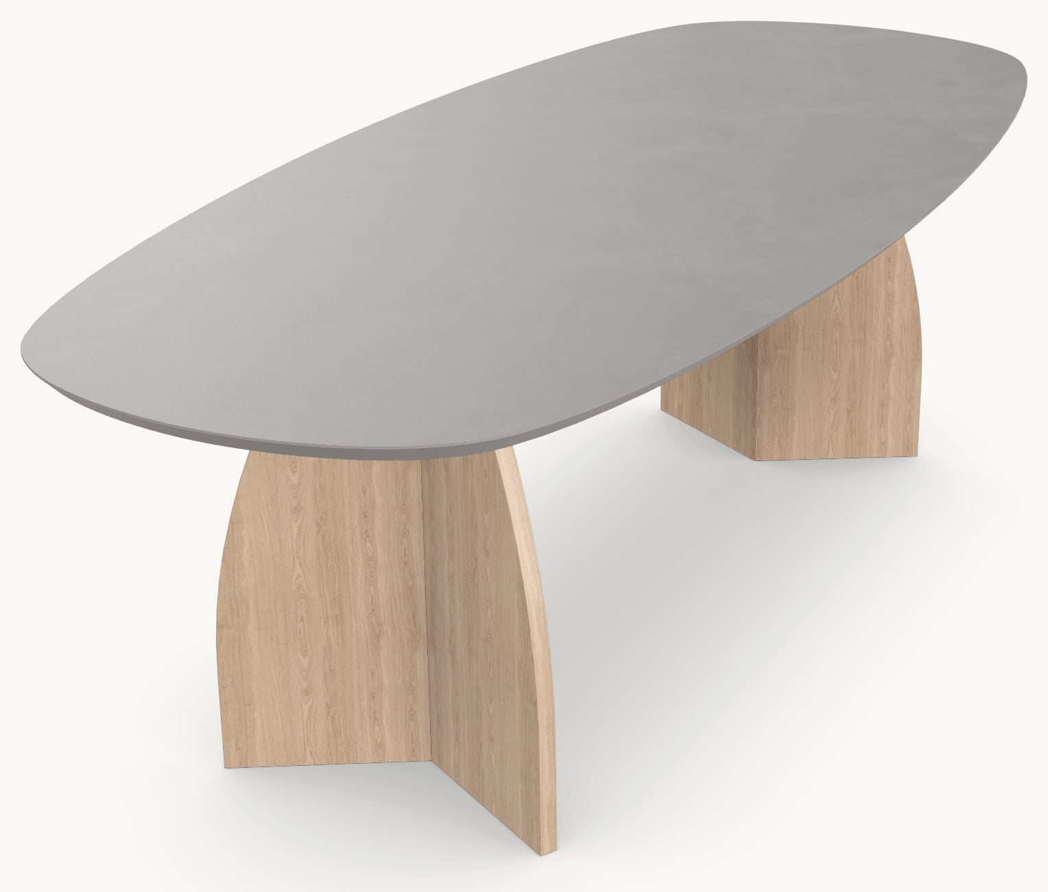 HPL eettafel Concrete Gray - Deens Ovaal Recht - V eiken - Japandi sfeerbeeld 5 - Industrial Home