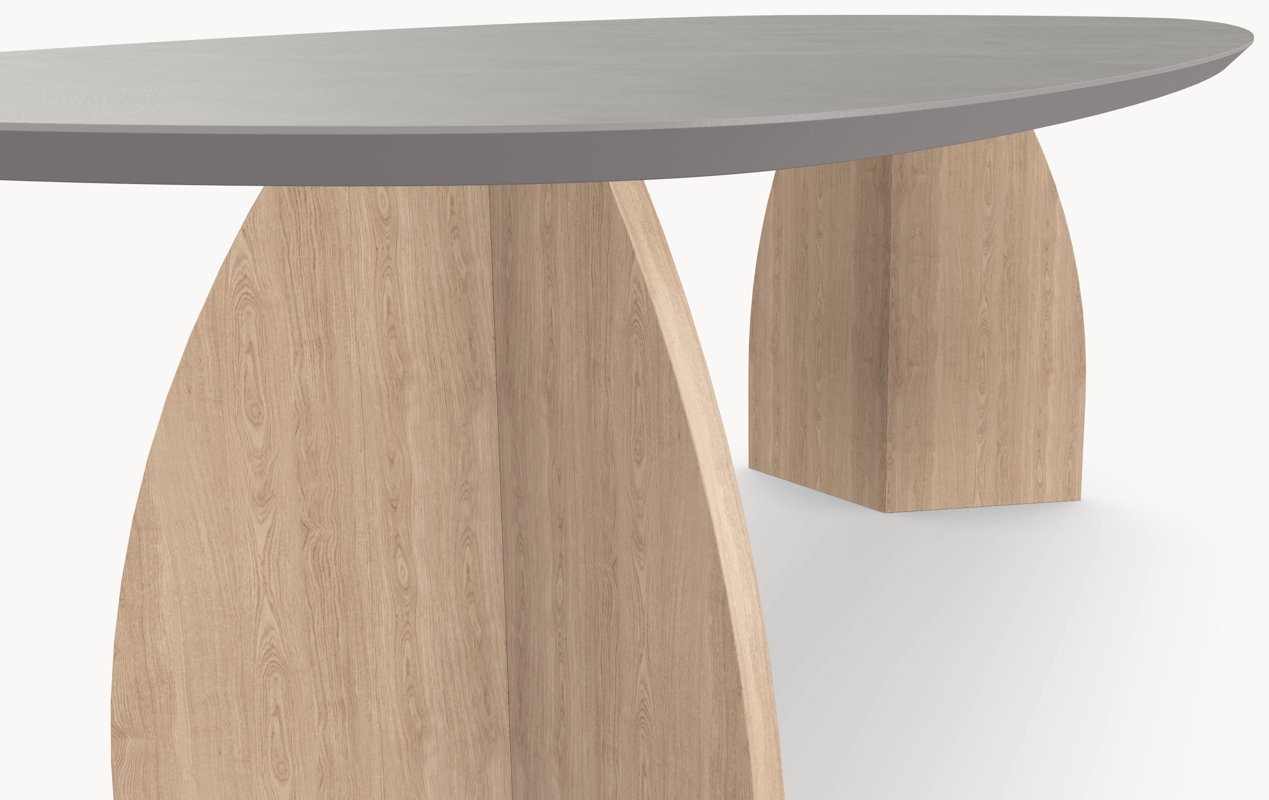 HPL eettafel Concrete Gray - Deens Ovaal Recht - V eiken - Japandi sfeerbeeld 3 - Industrial Home