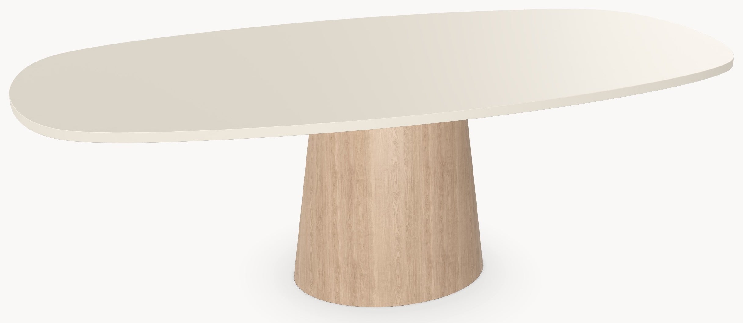 HPL eettafel Mushroom Beige - Deens Ovaal Recht - Cone Oval eiken - Japandi - Industrial Home