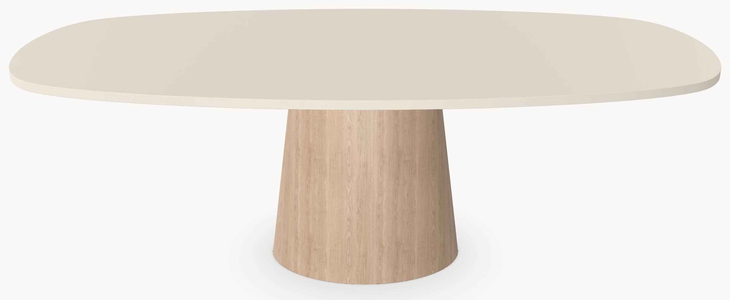 HPL eettafel Mushroom Beige - Deens Ovaal Recht - Cone Oval eiken - Japandi sfeerbeeld 2 - Industrial Home