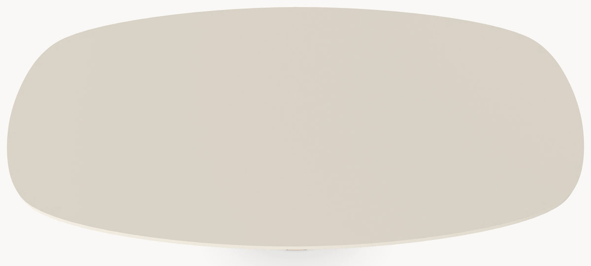 HPL eettafel Mushroom Beige - Deens Ovaal Recht - Cone Oval eiken - Japandi - Industrial Home