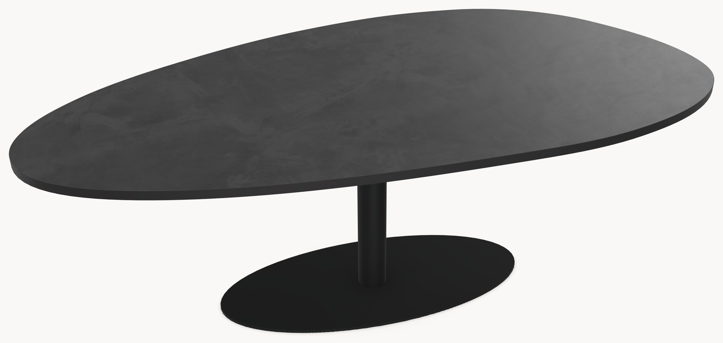 HPL eettafel Dark Concrete - Organisch-B - Cone Oval eiken - Japandi - Industrial Home