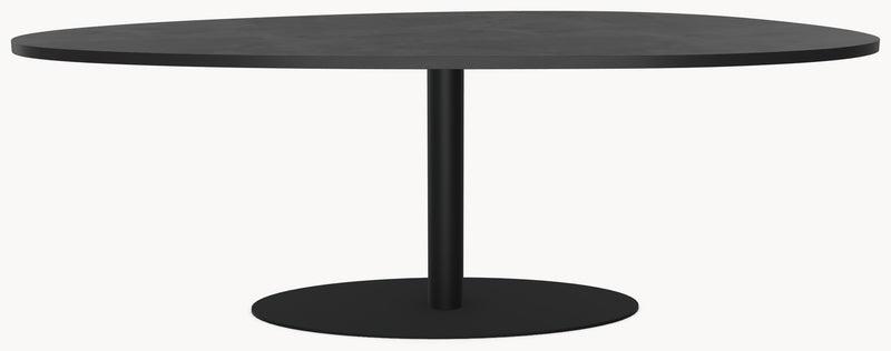 HPL eettafel Dark Concrete - Organisch-B - Cone Oval eiken - Japandi sfeerbeeld 2 - Industrial Home