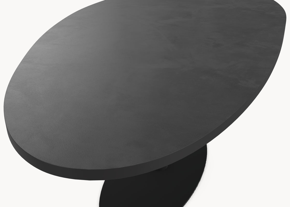 HPL eettafel Dark Concrete - Organisch-B - Cone Oval eiken - Japandi sfeerbeeld 4 - Industrial Home