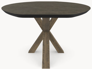 HPL eettafel Chicago Concrete Dark Gray - Half Ovaal - Matrix Eiken sfeerbeeld 3 - Industrial Home