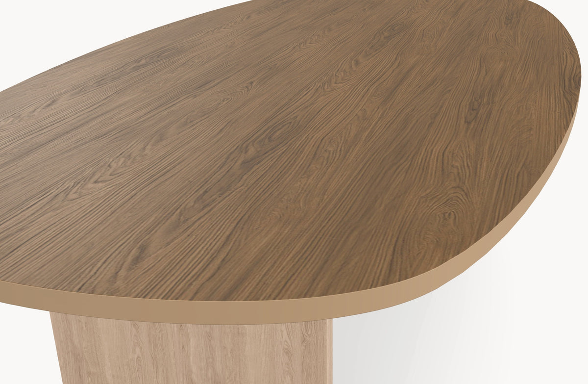 HPL eettafel Casella Oak Brown - Deens Ovaal Recht - Wall eiken - Japandi sfeerbeeld 4 - Industrial Home