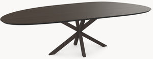 HPL eettafel Oak Brown - Organisch-A - Matrix Black Brown Metaal