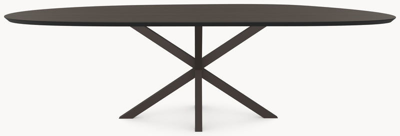 HPL eettafel Oak Brown - Organisch-A - Matrix Black Brown Metaal
