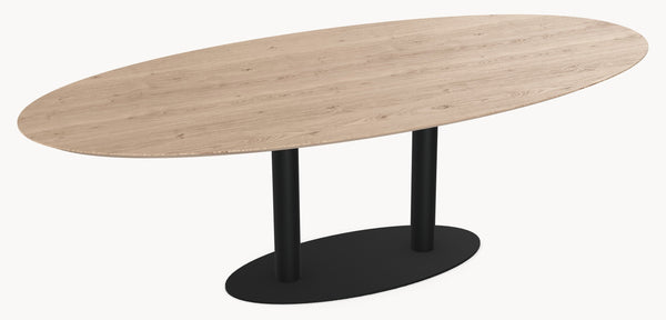 Eiken eettafel - Ovaal - Sol Double metaal