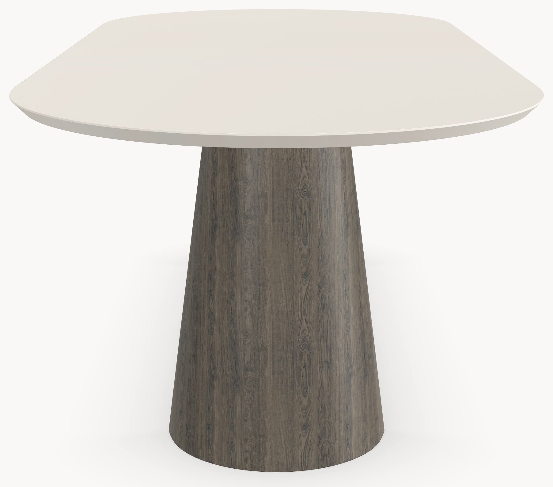 HPL eettafel Seashell - Plat Ovaal - 2 Halfcones eiken - Japandi