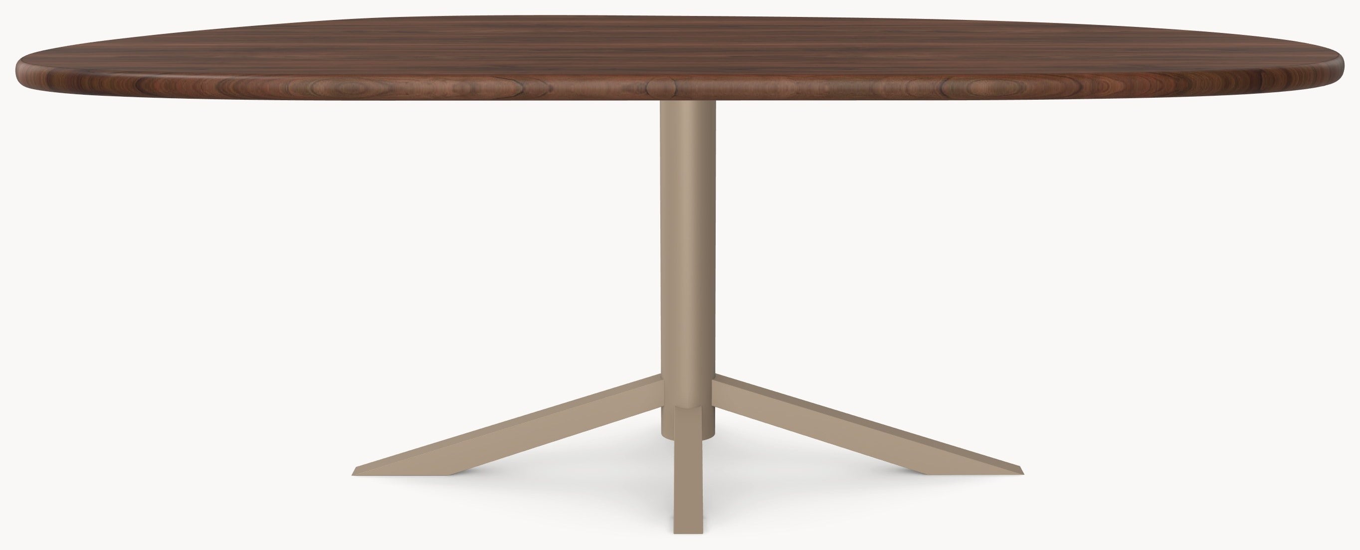 Walnoot eettafel - Organisch B - Quattro onderstel metaal