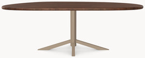Walnoot eettafel - Organisch B - Quattro onderstel metaal