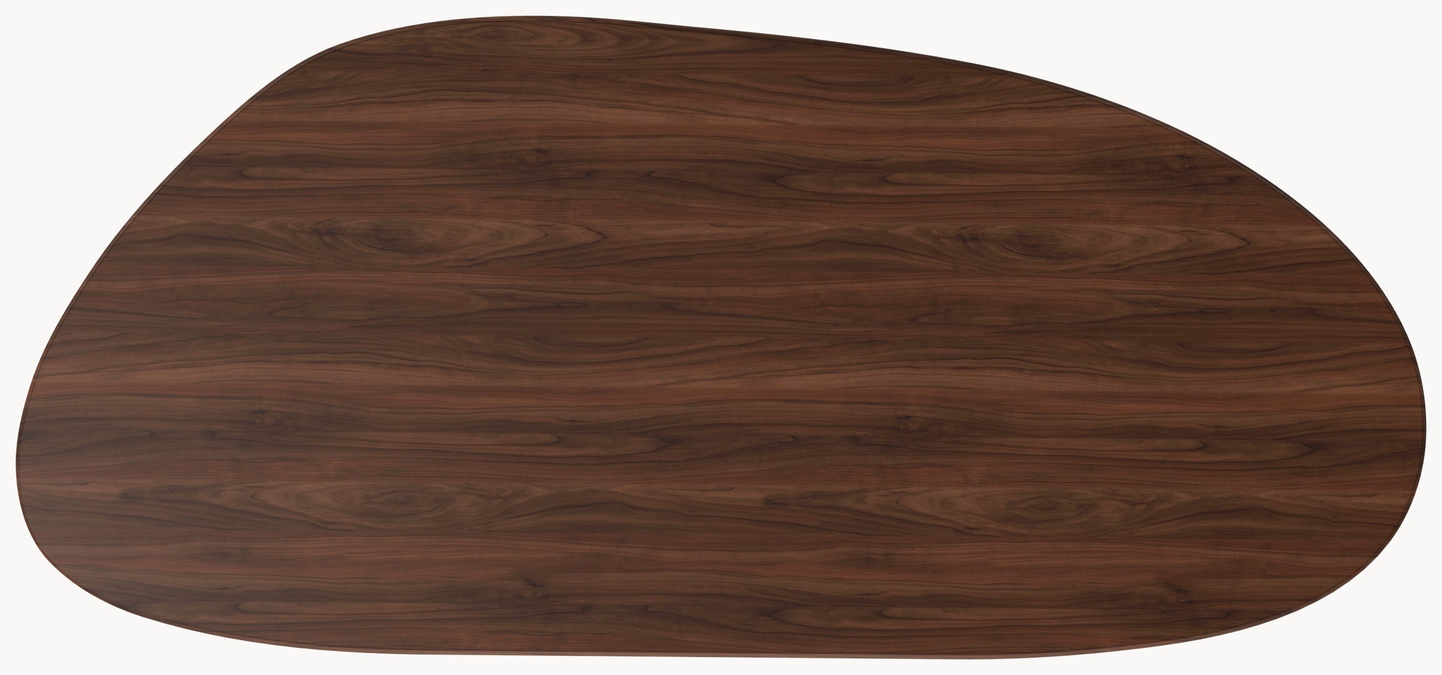 Walnoot eettafel - Organisch B - Quattro onderstel metaal