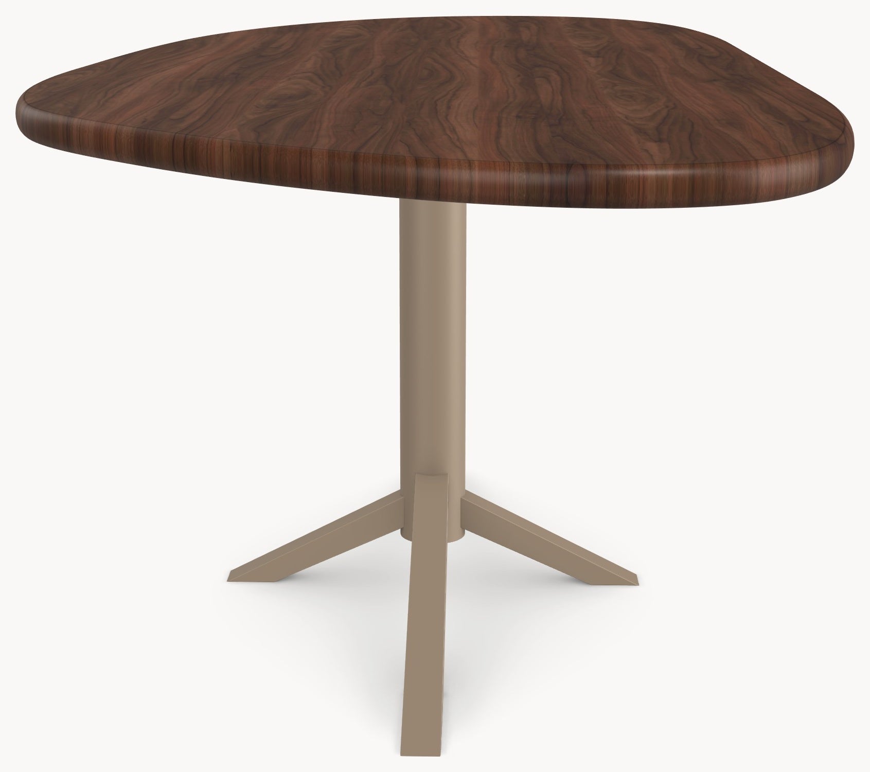 Walnoot eettafel - Organisch B - Quattro onderstel metaal