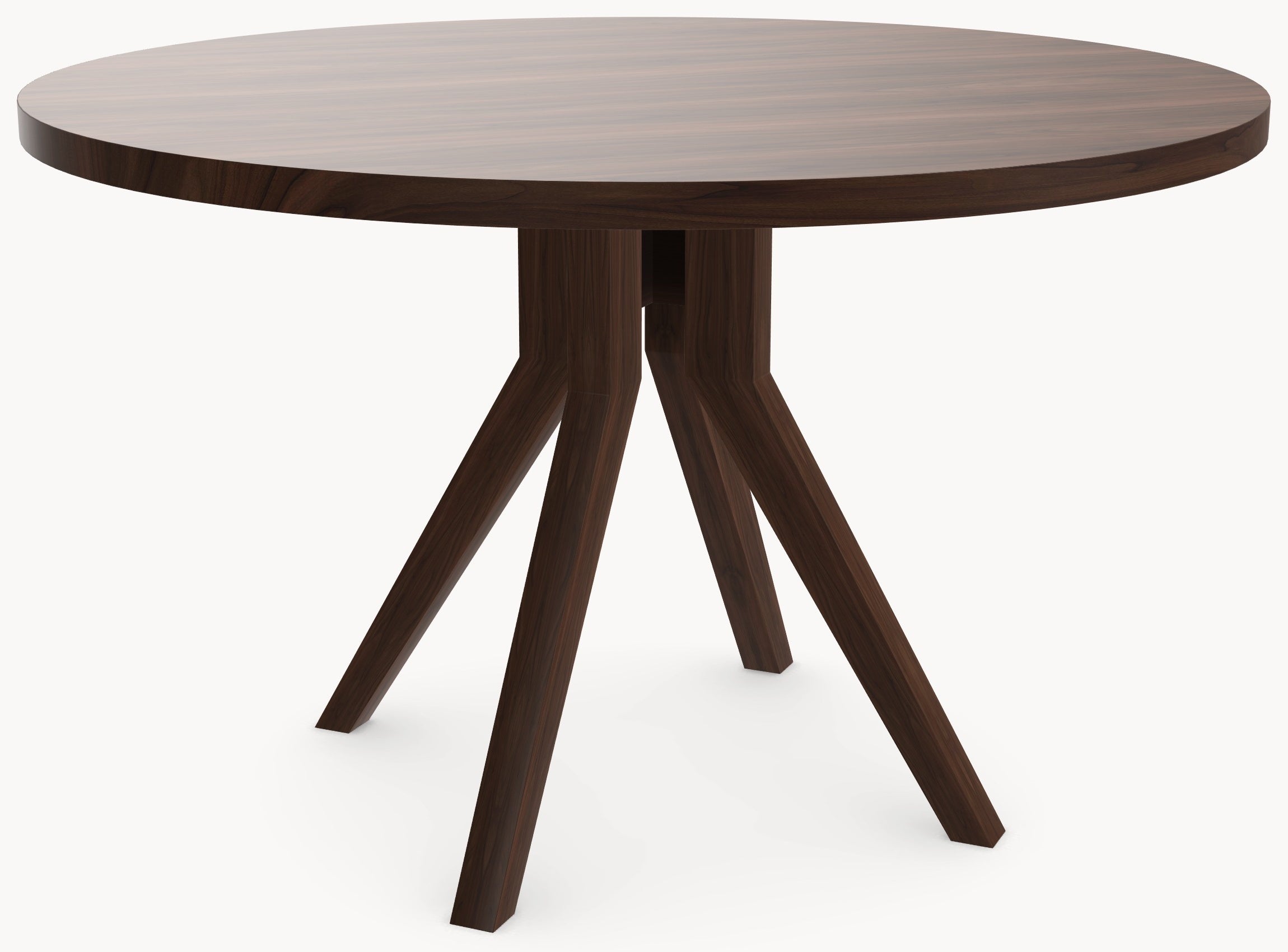 Walnoot houten eettafel - Rond - Amea walnoot onderstel