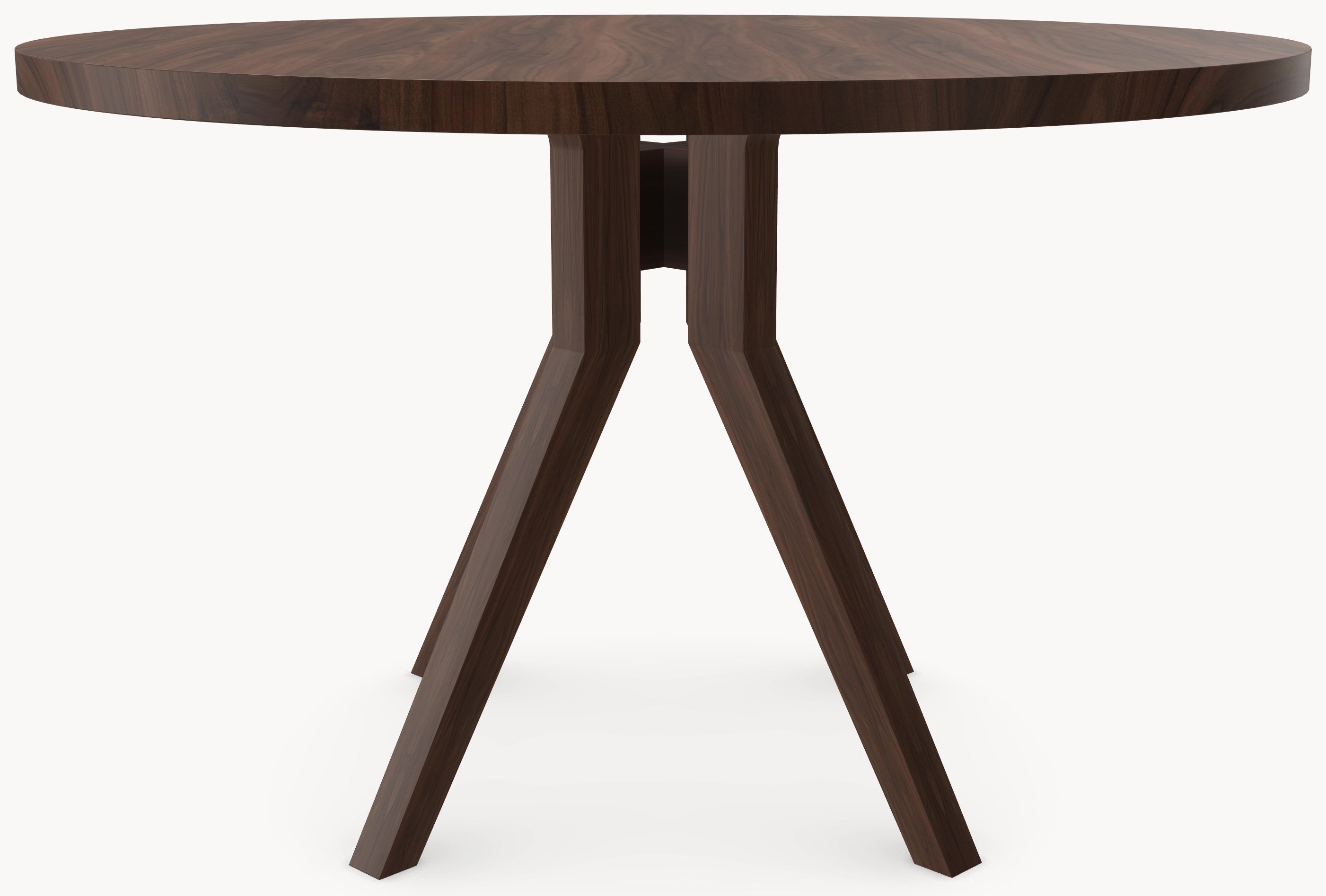 Walnoot houten eettafel - Rond - Amea walnoot onderstel