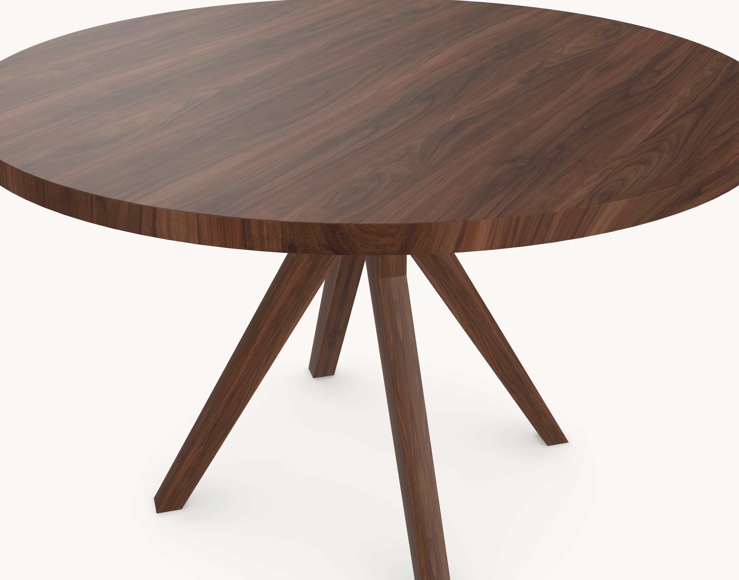 Walnoot houten eettafel - Rond - Amea walnoot onderstel