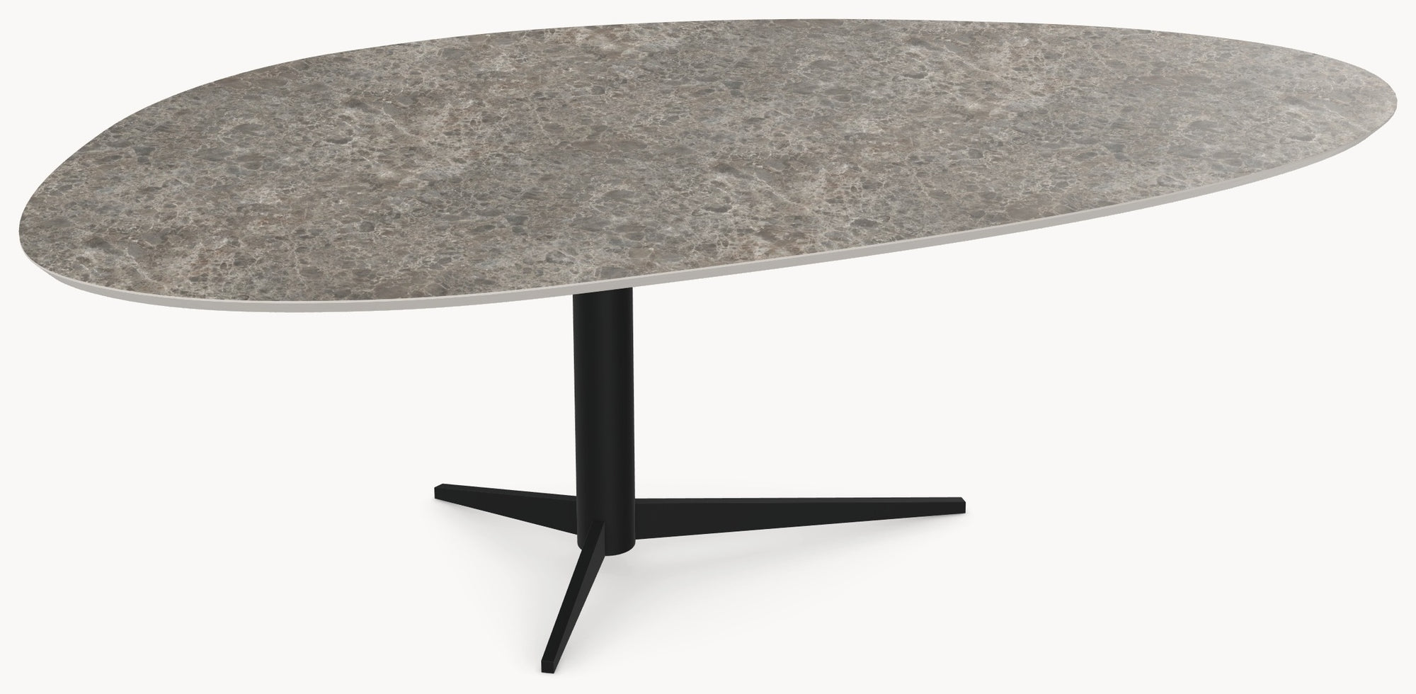 Melamine eettafel Siena Grey Marble - Kiezel B - Trios onderstel metaal - detail foto 2 | Industrial Home