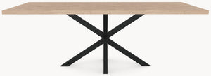 Visgraat eiken eettafel - Recht - Matrix onderstel - detail foto 6 | Industrial Home