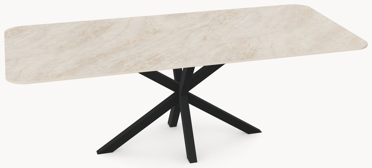 Keramiek eettafel Taj Mahal - Recht Radius - Matrix metaal - detail foto 2 | Industrial Home