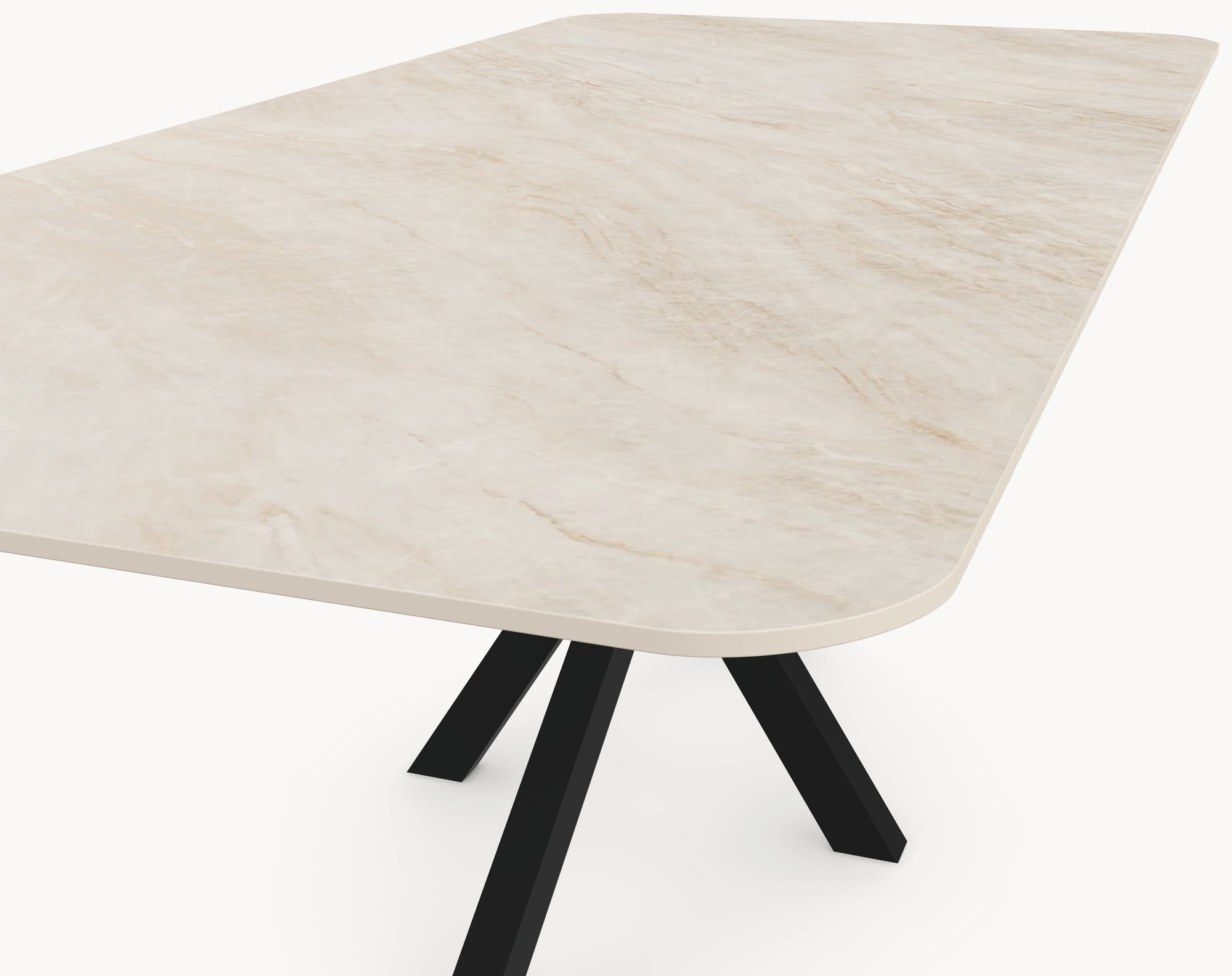Keramiek eettafel Taj Mahal - Recht Radius - Matrix metaal - detail foto 3 | Industrial Home