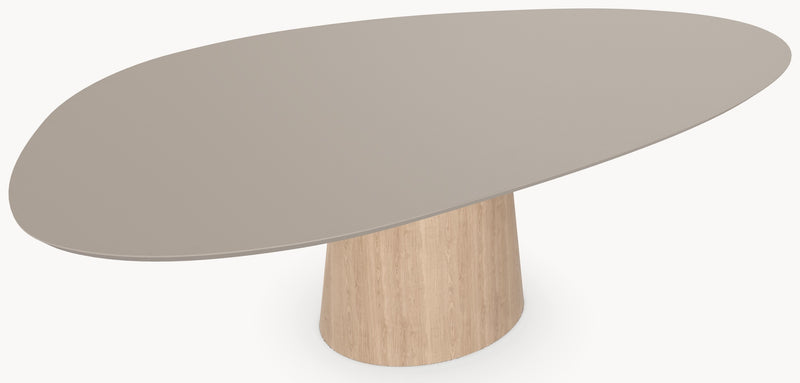 Fenix Beige Arizona eettafel - Kiezel B - Cone onderstel eiken - Japandi - detail foto 2 | Industrial Home