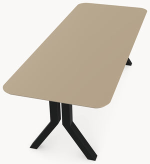 Melamine eettafel Mojave - Recht Radius vorm - Y onderstel metaal - detail foto 4 | Industrial Home