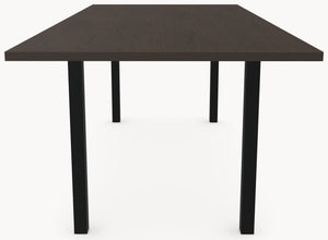 Melamine eettafel Casella Oak Chestnut Brown - Recht - N Onderstel - detail foto 4 | Industrial Home