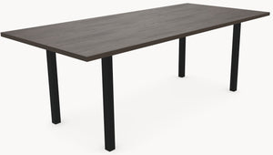 Melamine eettafel Casella Oak Chestnut Brown - Recht - N Onderstel - detail foto 2 | Industrial Home
