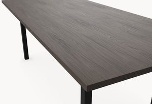 Melamine eettafel Casella Oak Chestnut Brown - Recht - N Onderstel - detail foto 3 | Industrial Home