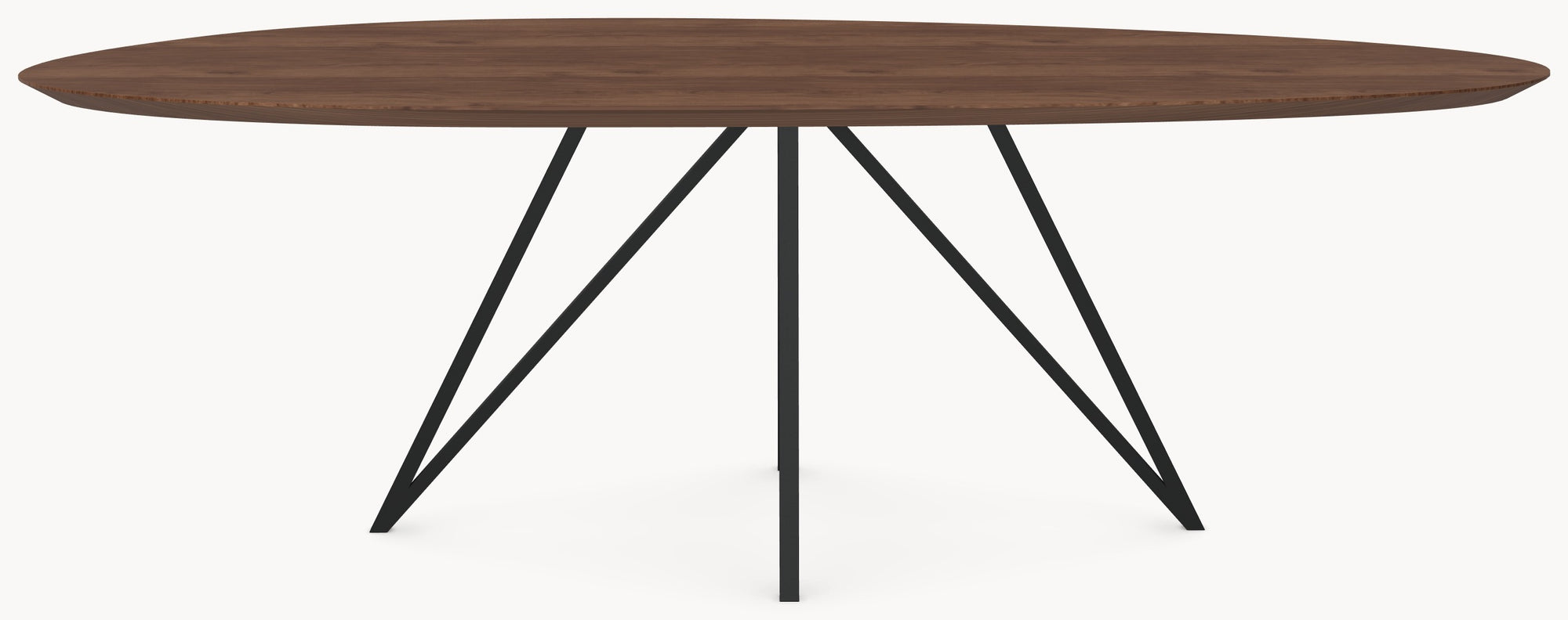 Walnoot eettafel - Kiezel B - Spikes metaal — productfoto 6