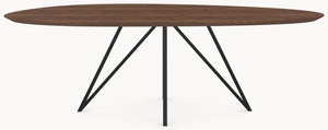 Walnoot eettafel - Kiezel B - Spikes metaal — productfoto 6