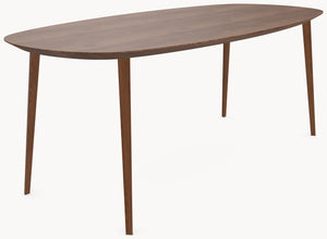 Walnoot eettafel - Deens Recht - Triangle walnoot onderstel — productfoto 9