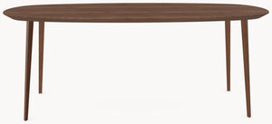 Walnoot eettafel - Deens Recht - Triangle walnoot onderstel — productfoto 8