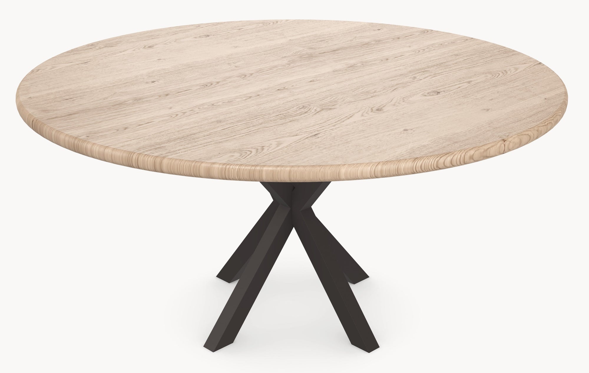 Eiken massief eettafel - Rond - Matrix - Industrial Home