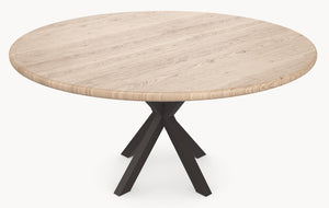 Eiken massief eettafel - Rond - Matrix - Industrial Home